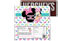 Baby Minnie Mouse 1st Birthday Candy Bar Wrappers Bowtique