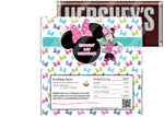 Minnie mouse bowtique birthday candy bar wrappers