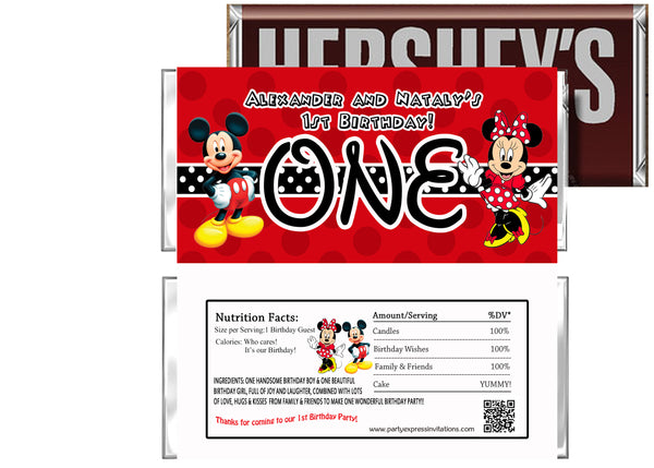 Red Mickey Minnie Birthday Party Favors