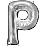 Giant Silver Letter P Balloon