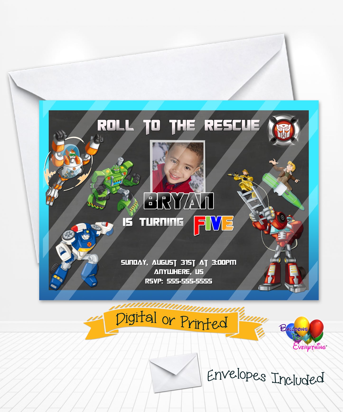 Rescue Bots Birthday Invitations
