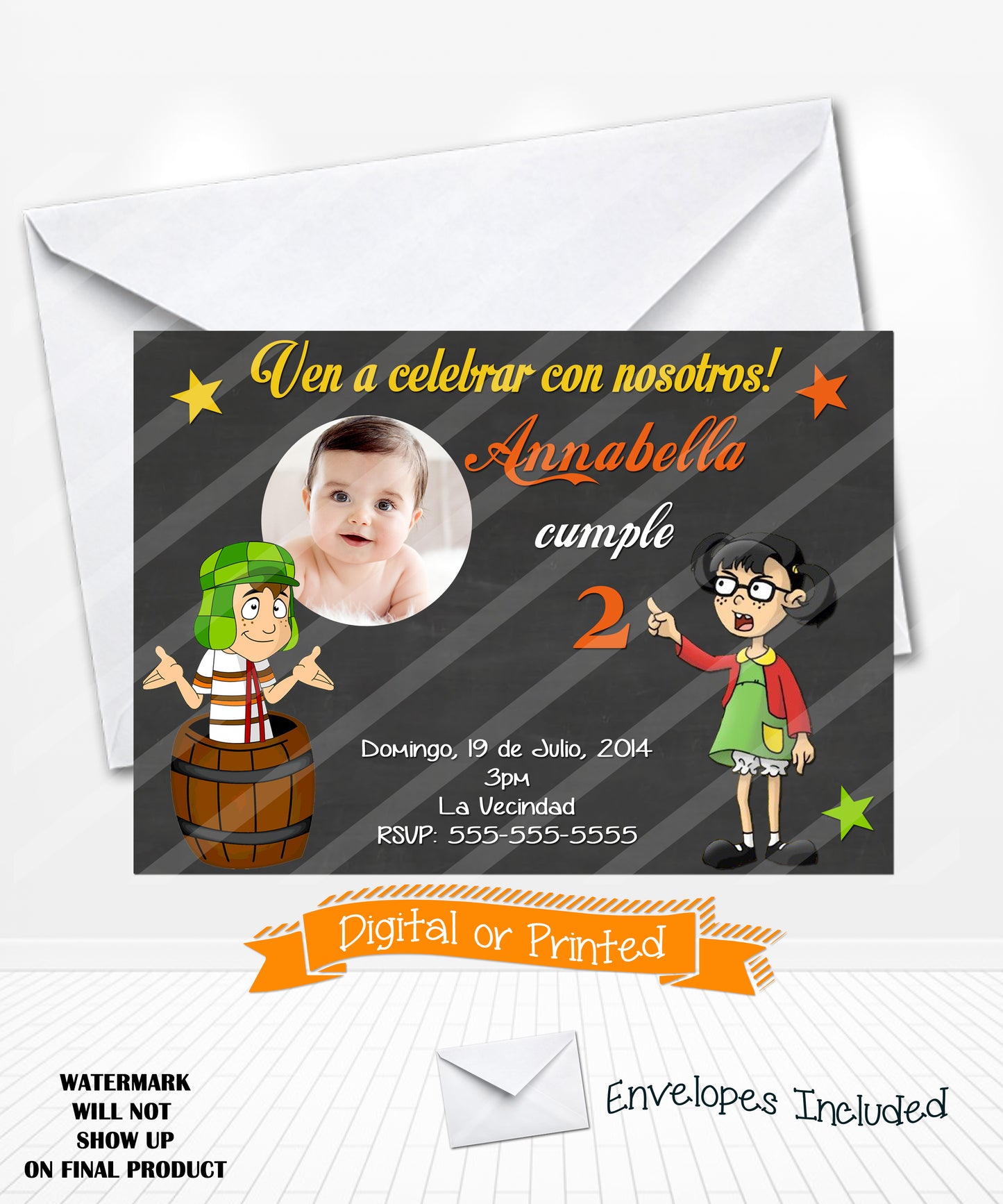 La chilindrina birthday invitations
