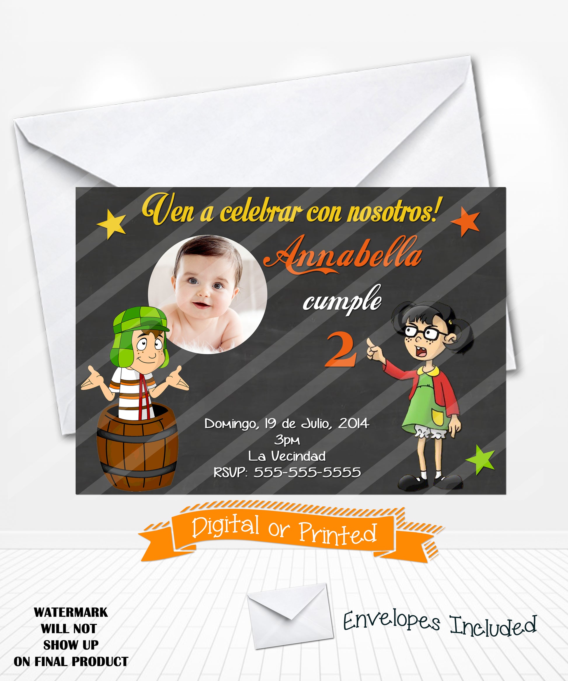 La chilindrina birthday invitations