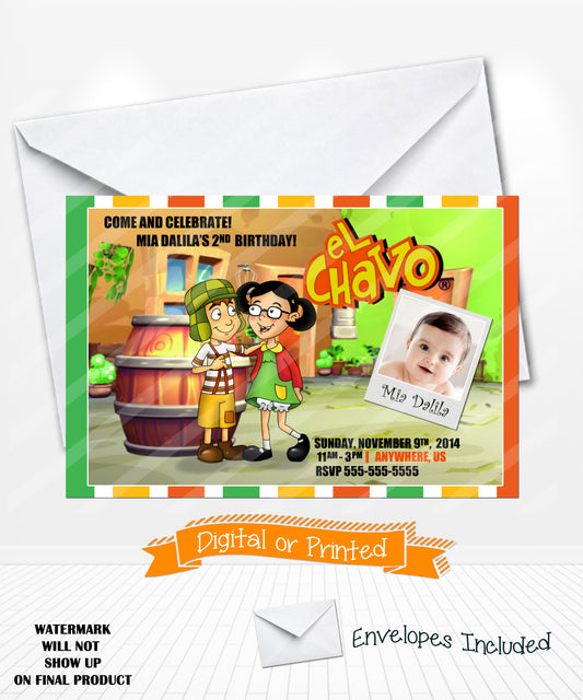 La chilindrina el chavo del 8 birthday party invitations
