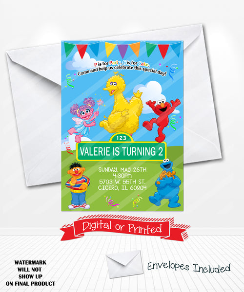 Elmo Sesame Street Birthday Invitations