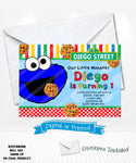 Cookie Monster Birthday Party Invitations