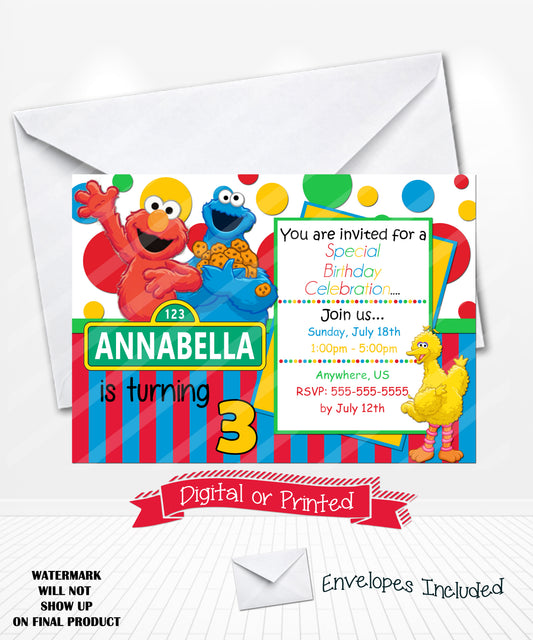 Sesame Street Birthday Invitations