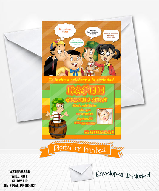 El Chavo La chilindrina Birthday Invitations