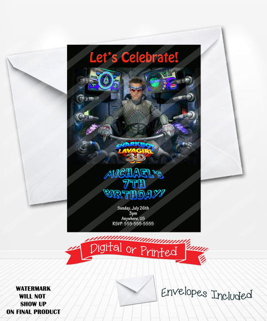 Sharkboy Lavagirl Birthday Invitations