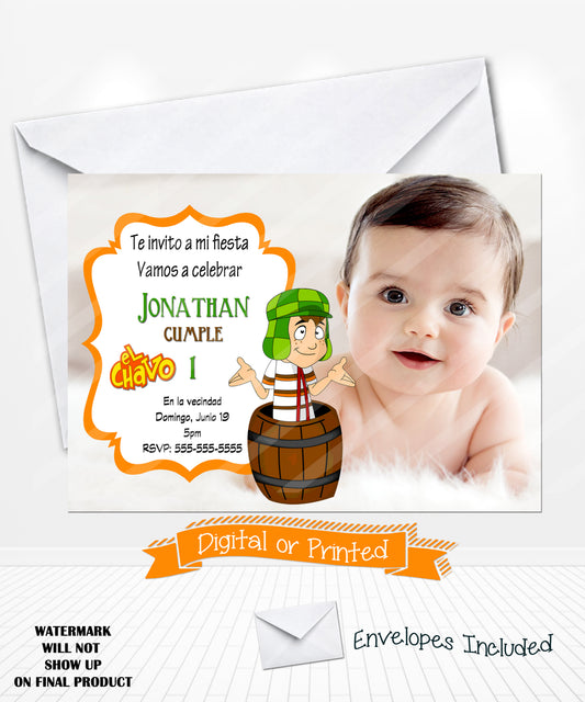 El chavo birthday invitation with photo