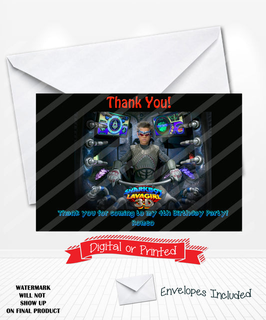 Sharkboy Lavagirl Birthday Thank You Card