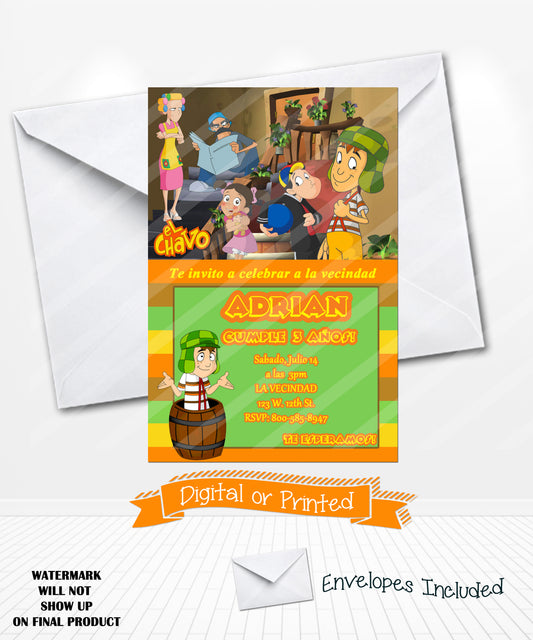 El Chavo del 8 birthday invitations