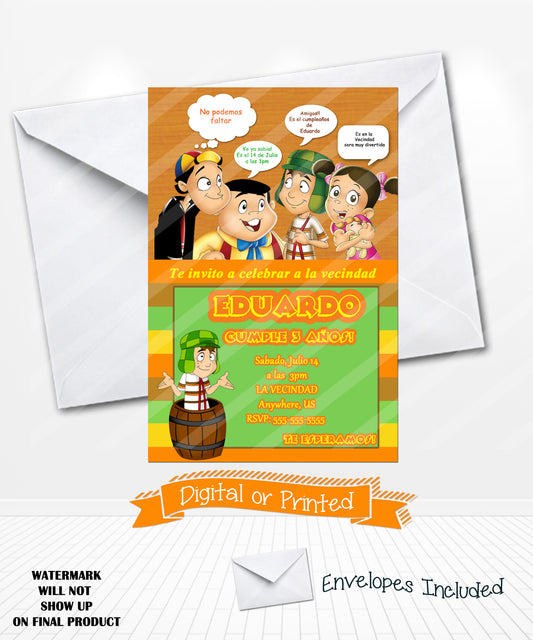 El chavo del 8 birthday invitations