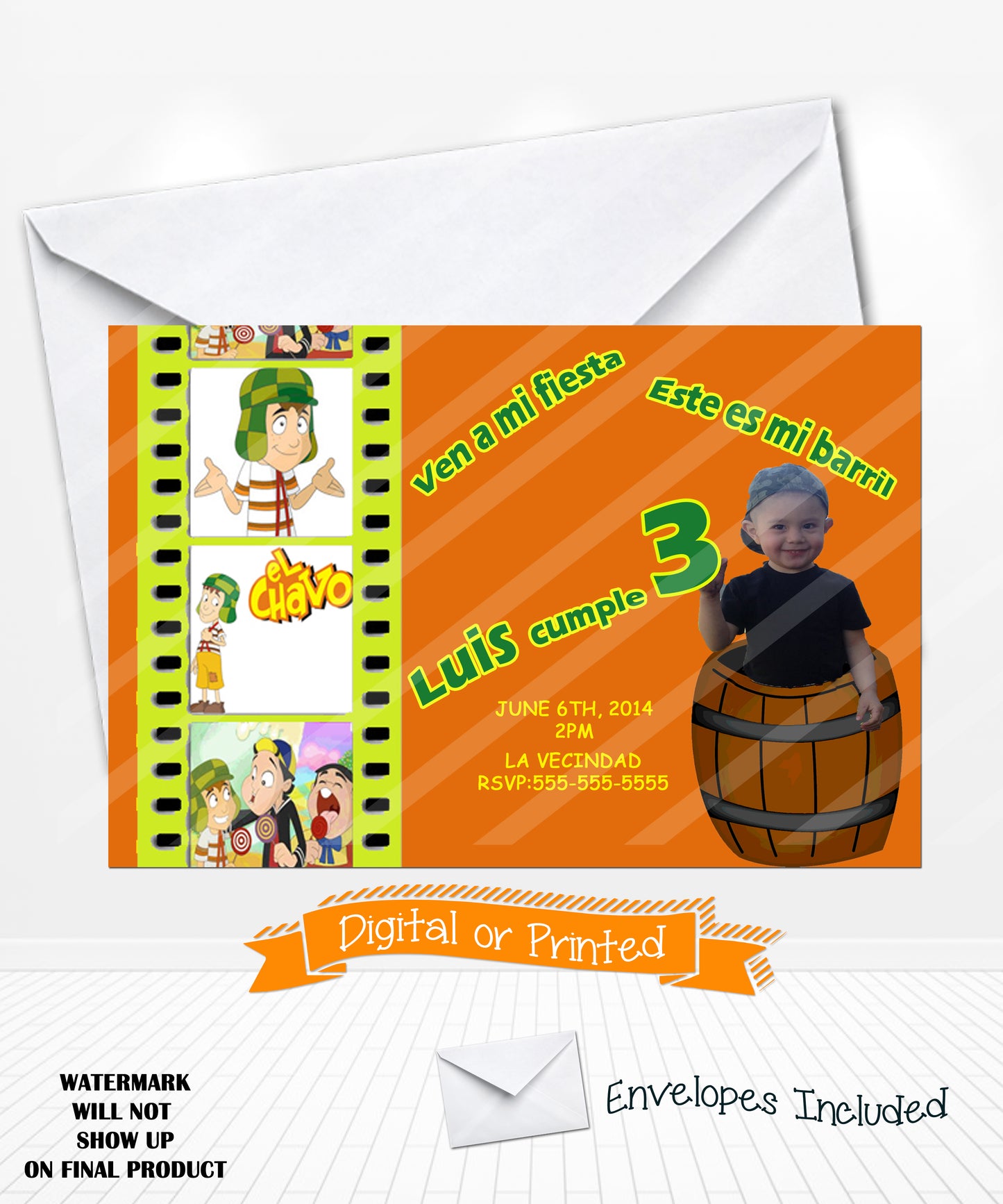 El chavo del ocho birthday invitations