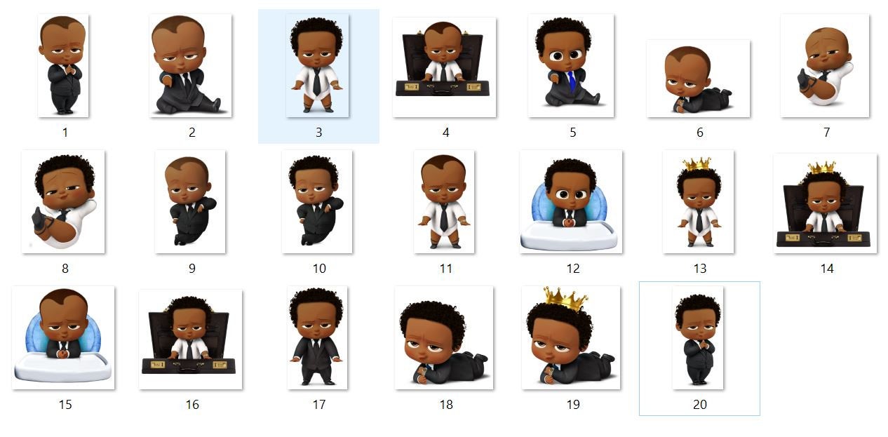 Afro Dark Skinned Boss Baby Shower Party Centerpieces