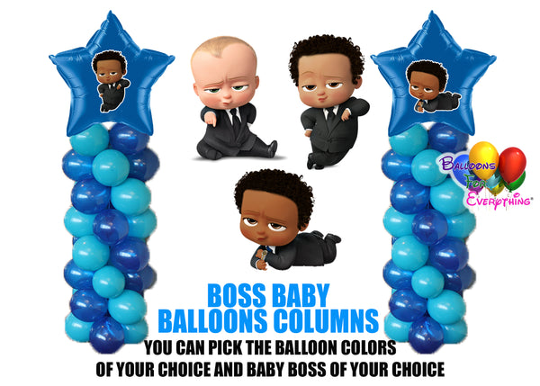 Boss Baby Birthday Party Balloon Columns Baby Shower