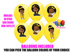 Afro American Yellow Boss Baby Girl Birthday Balloons