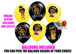 Dark Skinned Boss Baby Yellow Balloons