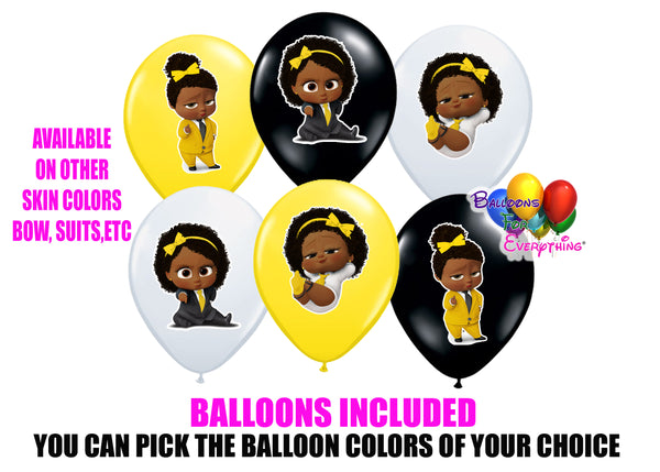 African American Yellow Boss Baby Balloons