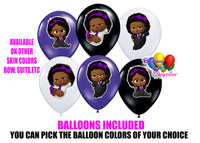 Afro American Purple Boss Baby Girl Balloons
