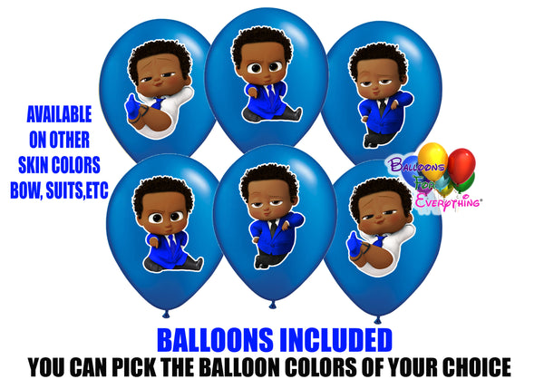 Blue boss baby shower balloons 