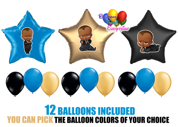 Dark skinned boss baby shower balloons 