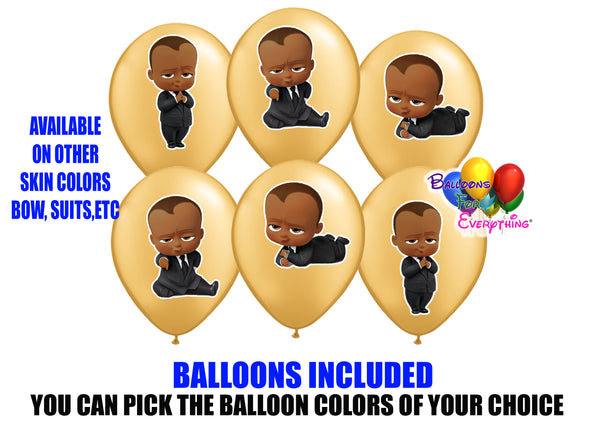 Boss Baby Dark Skinned Baby Shower Balloons 