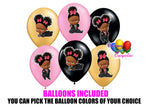 Boss Baby Girl Balloons Black Pink Gold