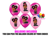 Boss Baby Dark Skinned Girl Party Balloons