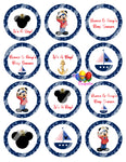 Nautical Mickey Mouse Sailor Baby Shower Cupcake Toppers