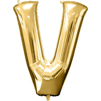 Giant Gold Letter V Balloon