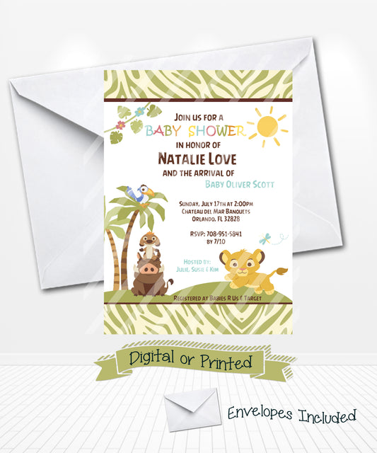 Simba Baby Shower Green Zebra Print