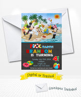 Mickey Mouse Pool Party Birthday Invitations
