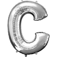Giant Silver Letter C Balloon