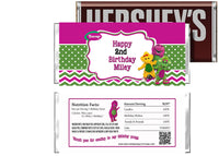 Barney and Friends Birthday Candy Bar Wrappers