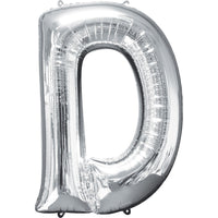 Giant Silver Letter D Balloon