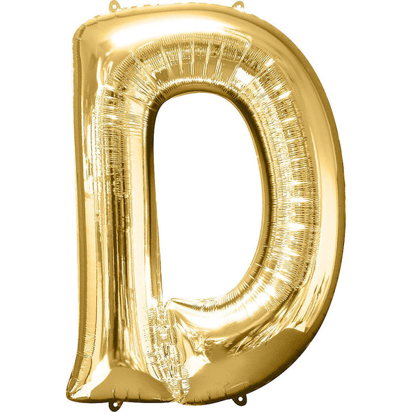 Giant Gold Letter D Balloon