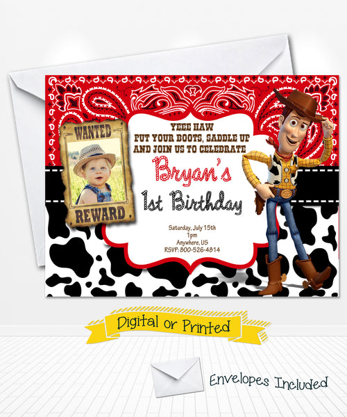 Woody Toy Story Birthday Invitations