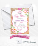 Watercolor Flowers Baby Shower Invitations 