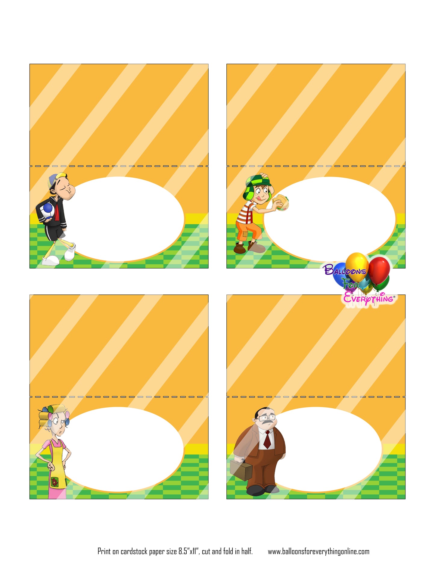 El Chavo Party Food Tents