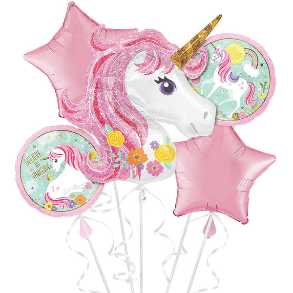 Magical Unicorn Balloon Birthday Bouquet 5pc