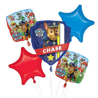 Paw Patrol Birthday Balloons Bouquet 5pc Chase