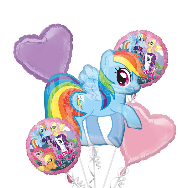 My Little Pony Rainbow Dash Birthday Balloons Bouquet 5pc