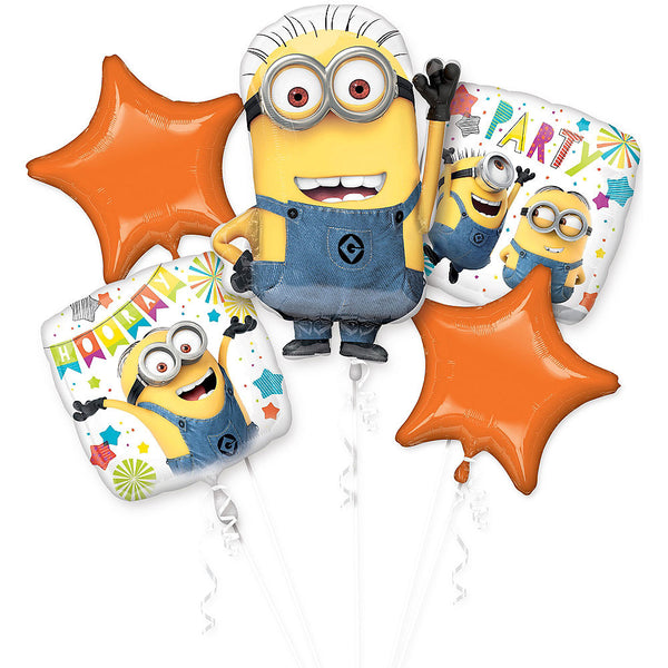 Despicable Me Minions Birthday Balloon Bouquet 5pc