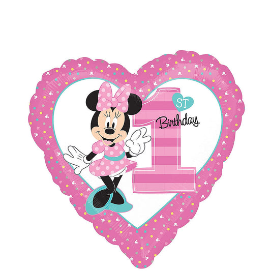 Minnie Mouse 1st Birthday Heart Balloon