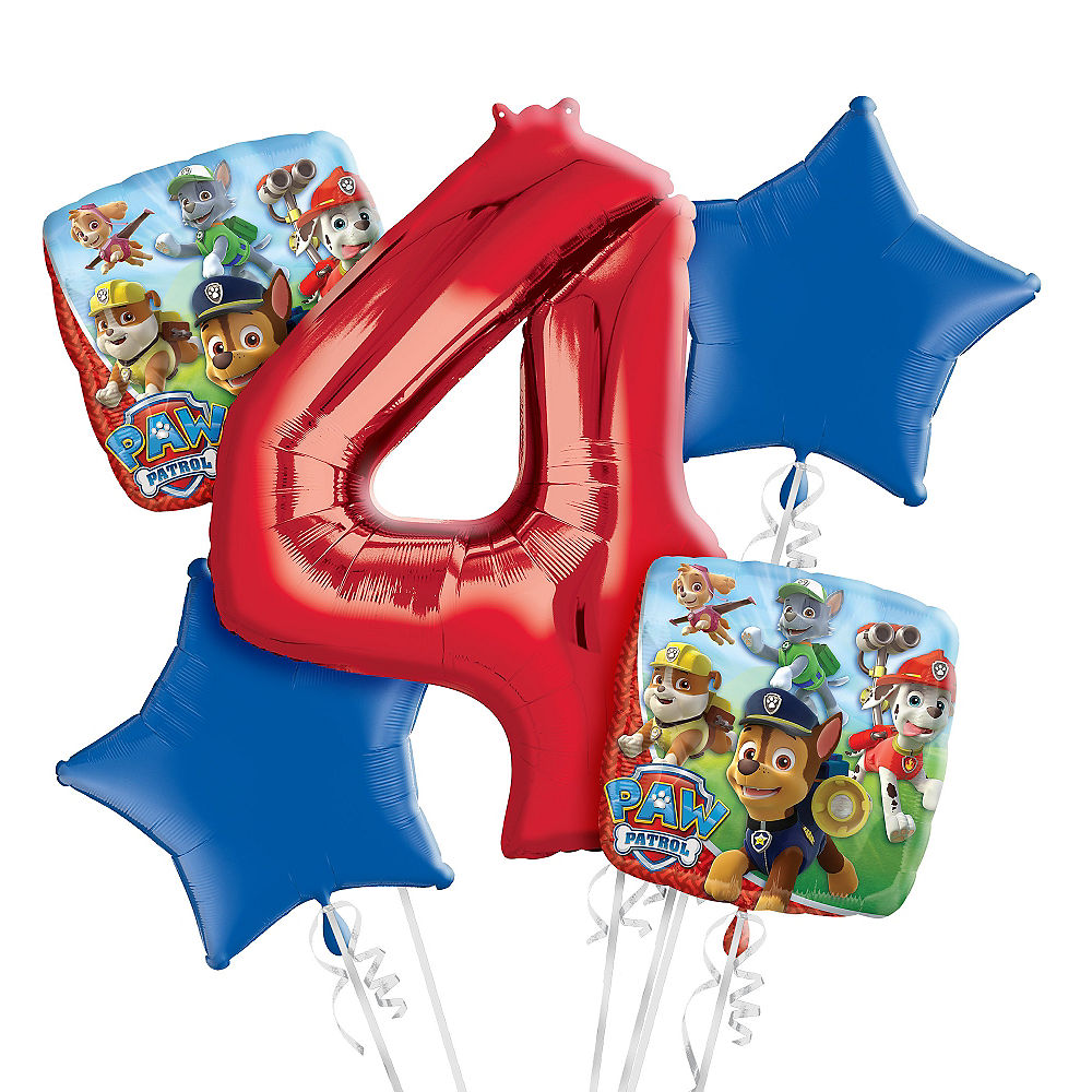 Paw Patrol 4th Birthday Balloons Bouquet