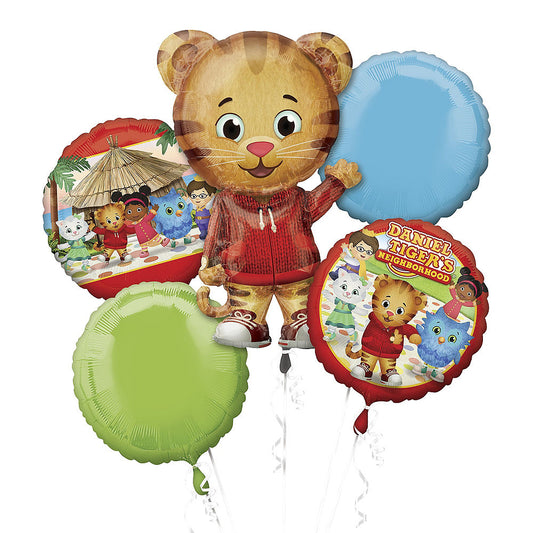 Giant Daniel Tiger Balloon Bouquet 5pc