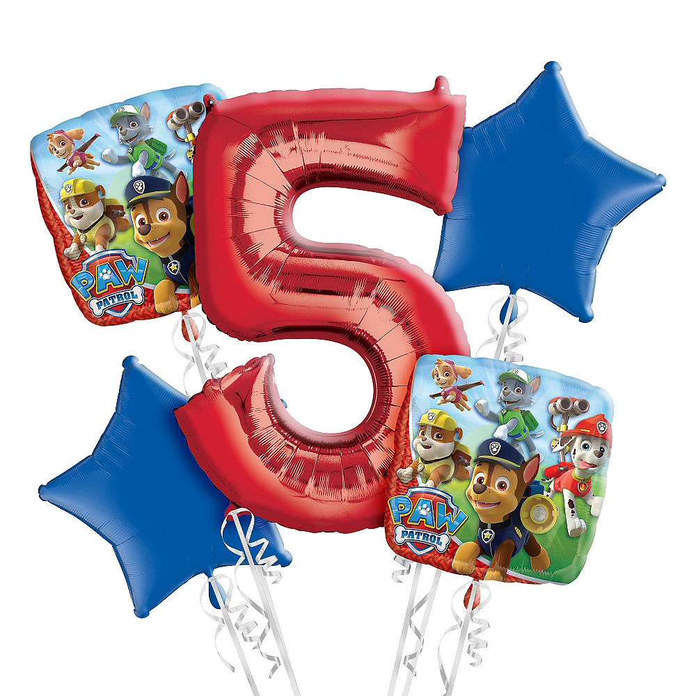Paw Patrol 5th Birthday Balloons Bouquet