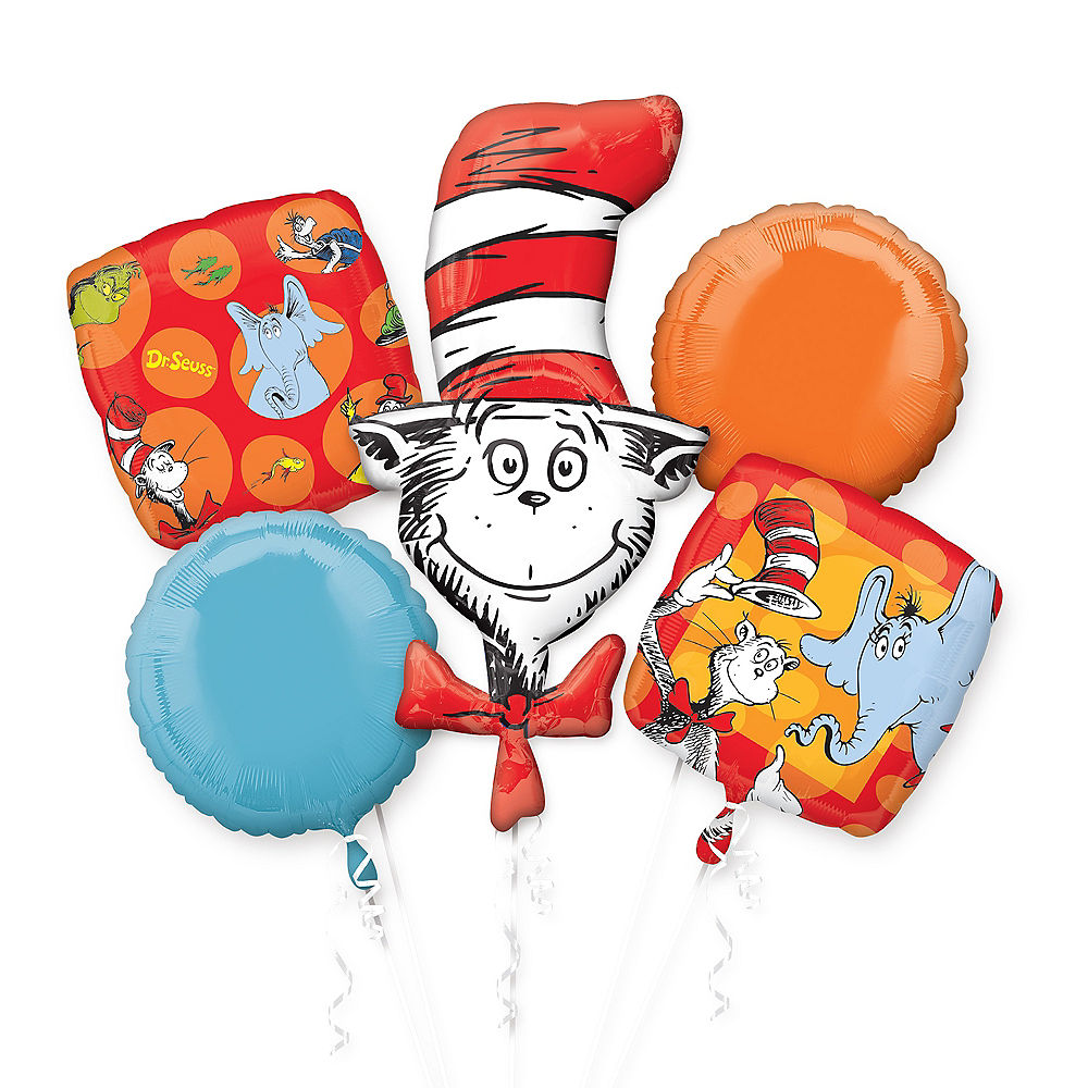 Dr. Seuss Balloon Bouquet 5pc Cat in the Hat