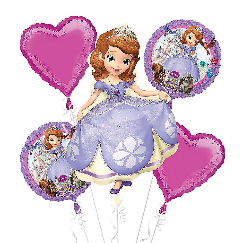 Sofia The First Birthday Balloon Bouquet 5pc